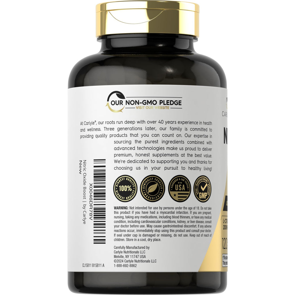 Carlyle Nitric Oxide Supplement 3000mg | 120 Capsules