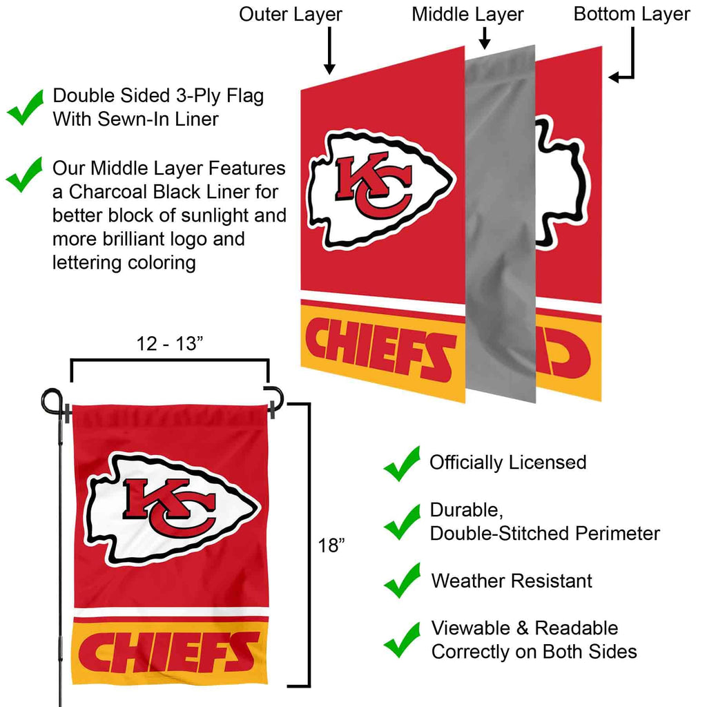 Kansas City Chiefs Double Sided Garden Flag