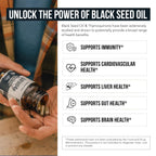 20% Thymoquinone Black Seed Oil Extract Capsules - TQ-Advanced 4X®: Potent Thymoquinone Concentration Available - 60:1 Concentrate from Nigella Sativa, Raw Form, Vegan, Glass Bottle (120 Capsules)