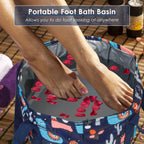 Buy now Collapsible Foot Bath Basin for Soaking Feet, Portable Foot Bath Tub Bag with Handles, for Adults and Kids, Pedicure Foot Spa Bucket for Outdoor Washing Camping Travel at indiglob india