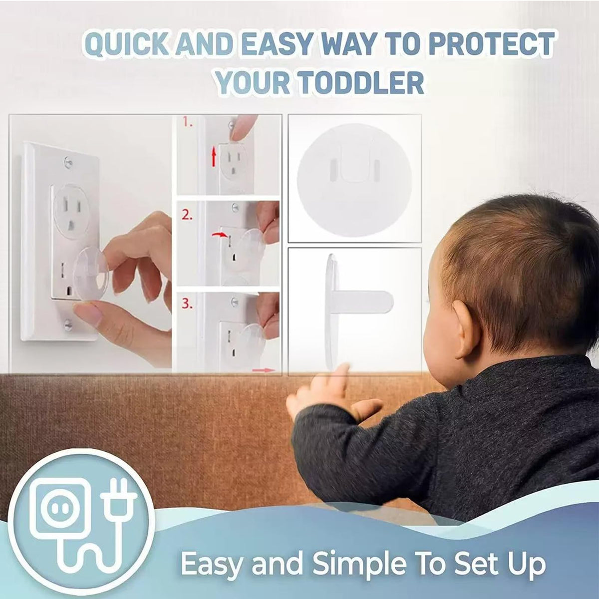 Clear Outlet Covers Baby Proofing Plug Covers (24 Pack)