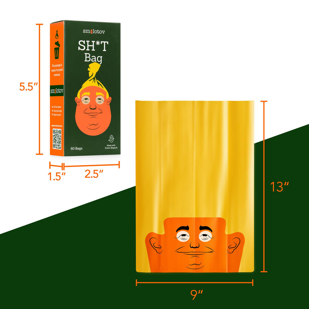 Dog Poop Bags - 60 Count Unscented Leakproof - Stable Genius