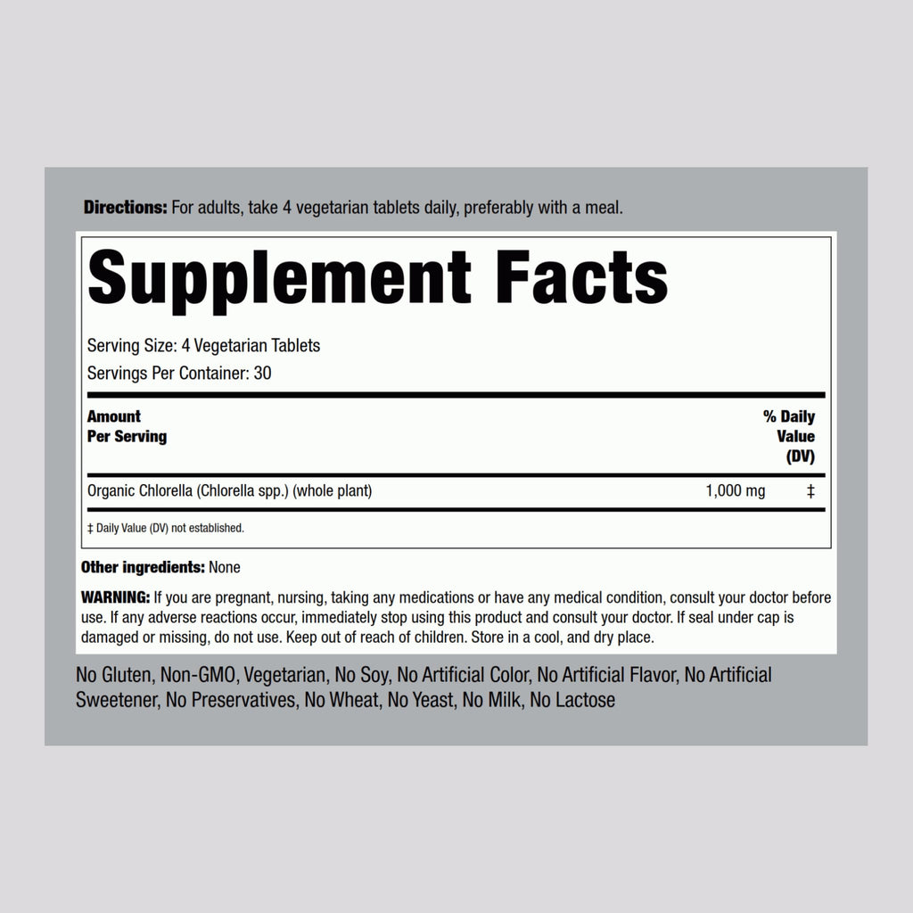 Piping Rock Chlorella | 1000mg | 120 Tablets