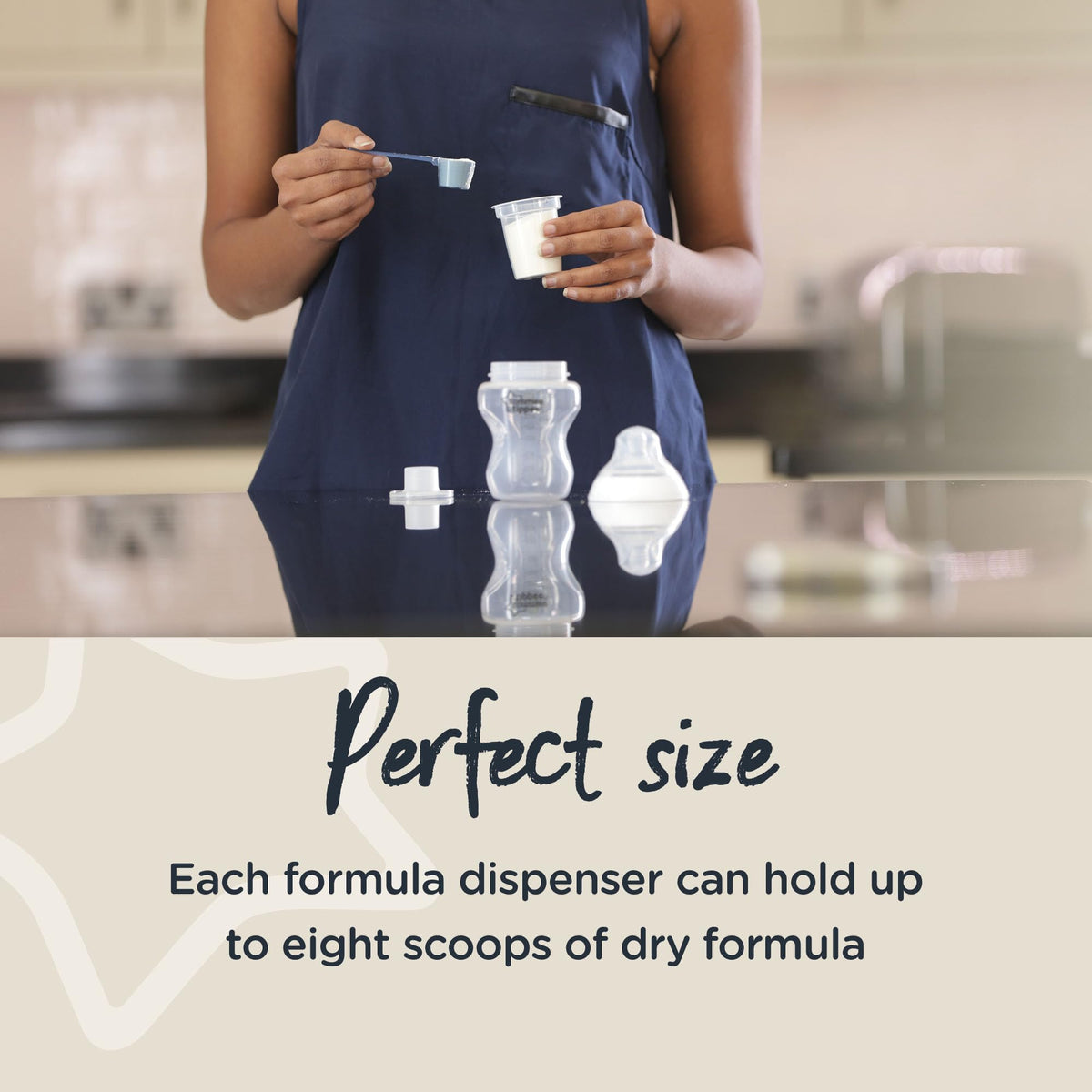 Tommee Tippee Milk Powder Dispensers, Pack of 6, Baby Formula Powder Containers, Ideal for Feeding while Travelling, Fits 8 Scoops per Pot