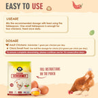 Natural Chicken Dewormer Powder, Chili Mix Formula, 1LB XL Pouch, Poultry Wormer for Laying Hens, Egg Safe, Gut Health Support, US-Made for Backyard Flocks