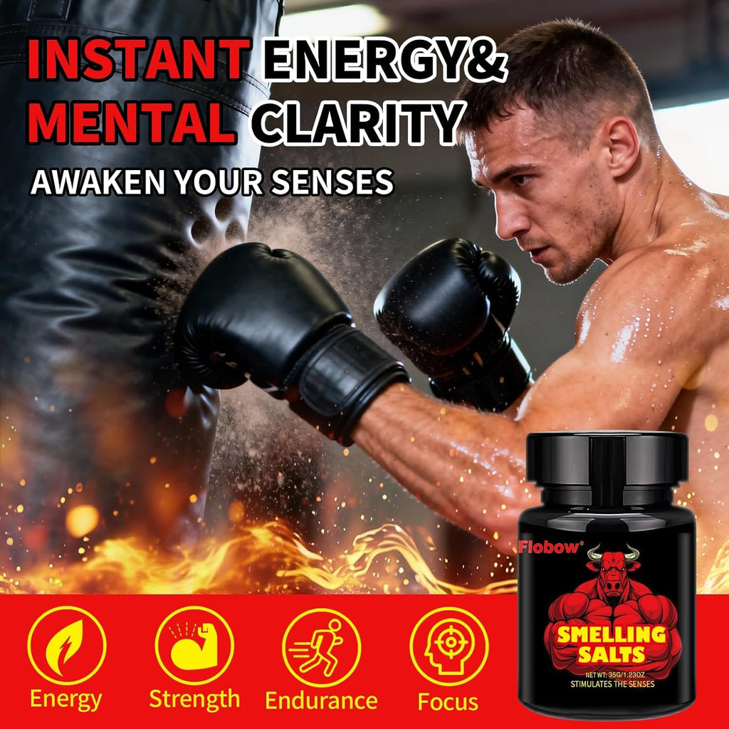 FIobow Smelling Salts for Athletes in Hockey, Potent Wake Up for Athletes in Weightlifting and Powerlifting, Activate Before Smelling, Instant Energy, Enhanced Focus & Motivation - XX01
