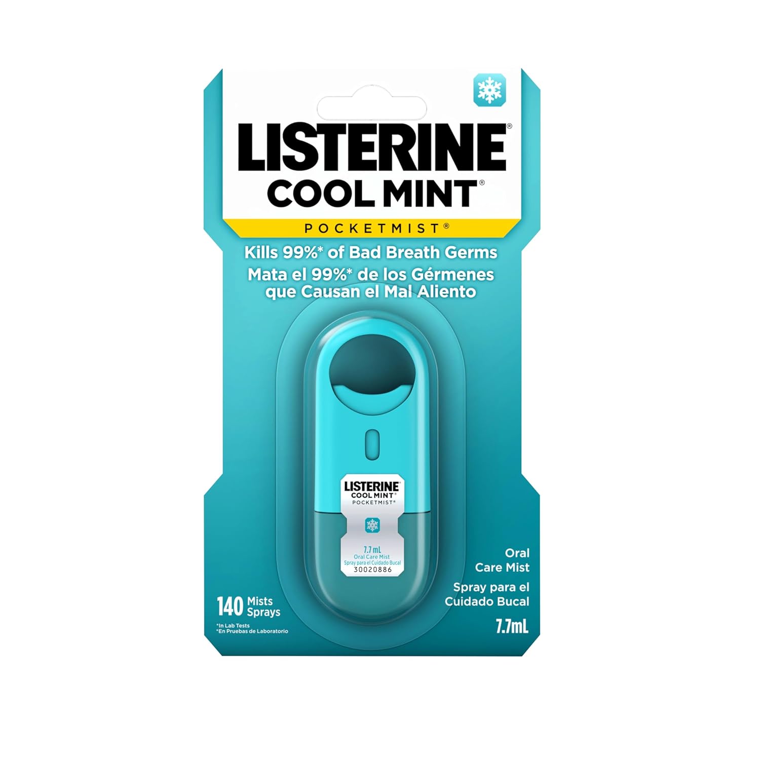Buy now Listerine Cool Mint Pocketmist, Oral Care Mist for Fresh Breath, Non-Aerosol Sugar-Free Bad Breath Refresher Spray to Kill 99% of Bad Breath Germs, Portable, Cool Mint Flavor, 1 Pack of 2 Sprays 1 Count at indiglob india