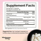 Myo-Inositol & D-Chiro Inositol Capsules with MTHF, Folate, Vitamin D| Support for Ovarian Function, Hormone Balance, & Homocysteine Levels | Fertility Supplements for Women | 40:1 Ratio