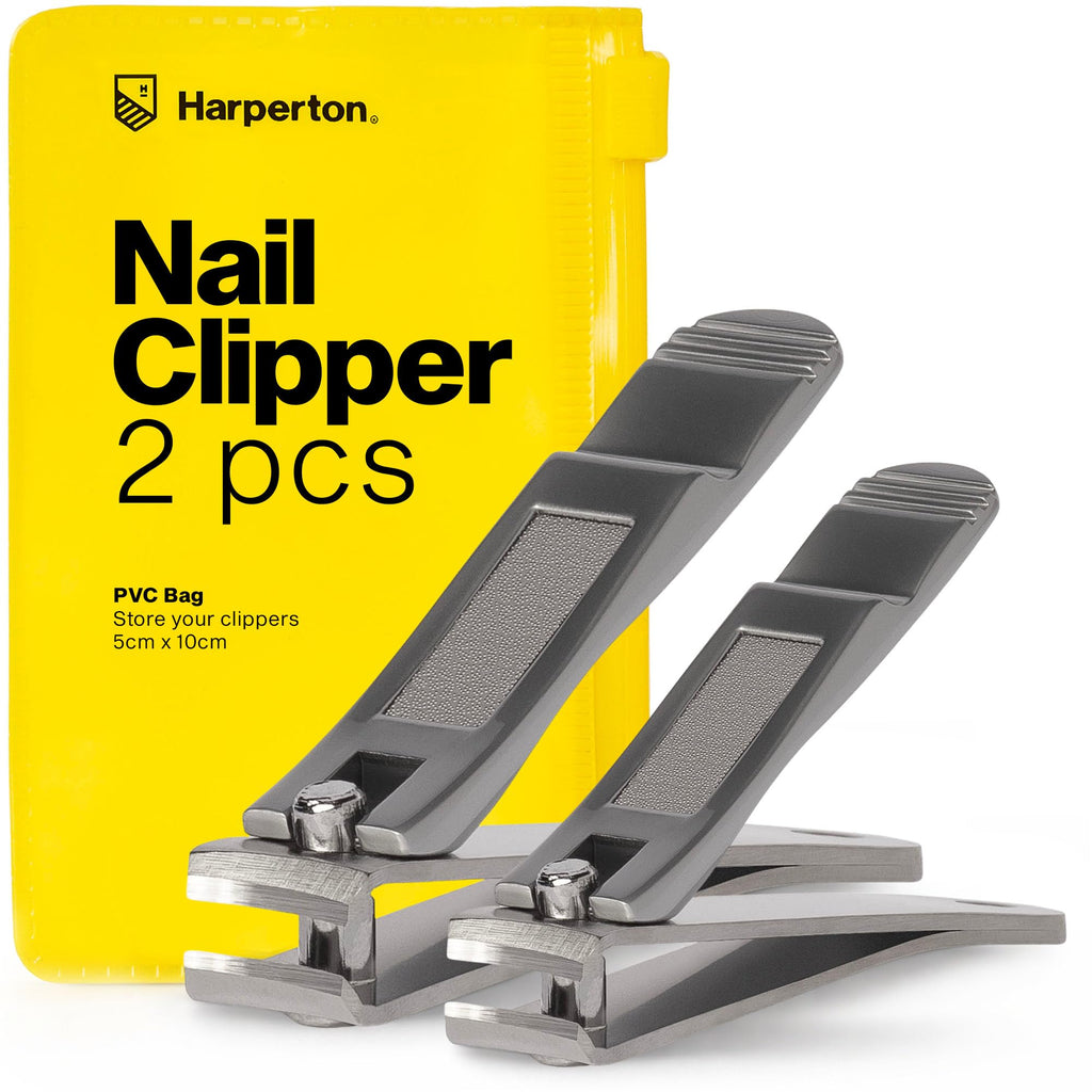 Ultra Sharp Nail Clippers Set for Men & Women - 2 Pack Professional Stainless Steel Toe Nail Clippers with Built-in File & Travel Case - Heavy Duty Fingernail Clippers Kit for Thick Nails for Seniors
