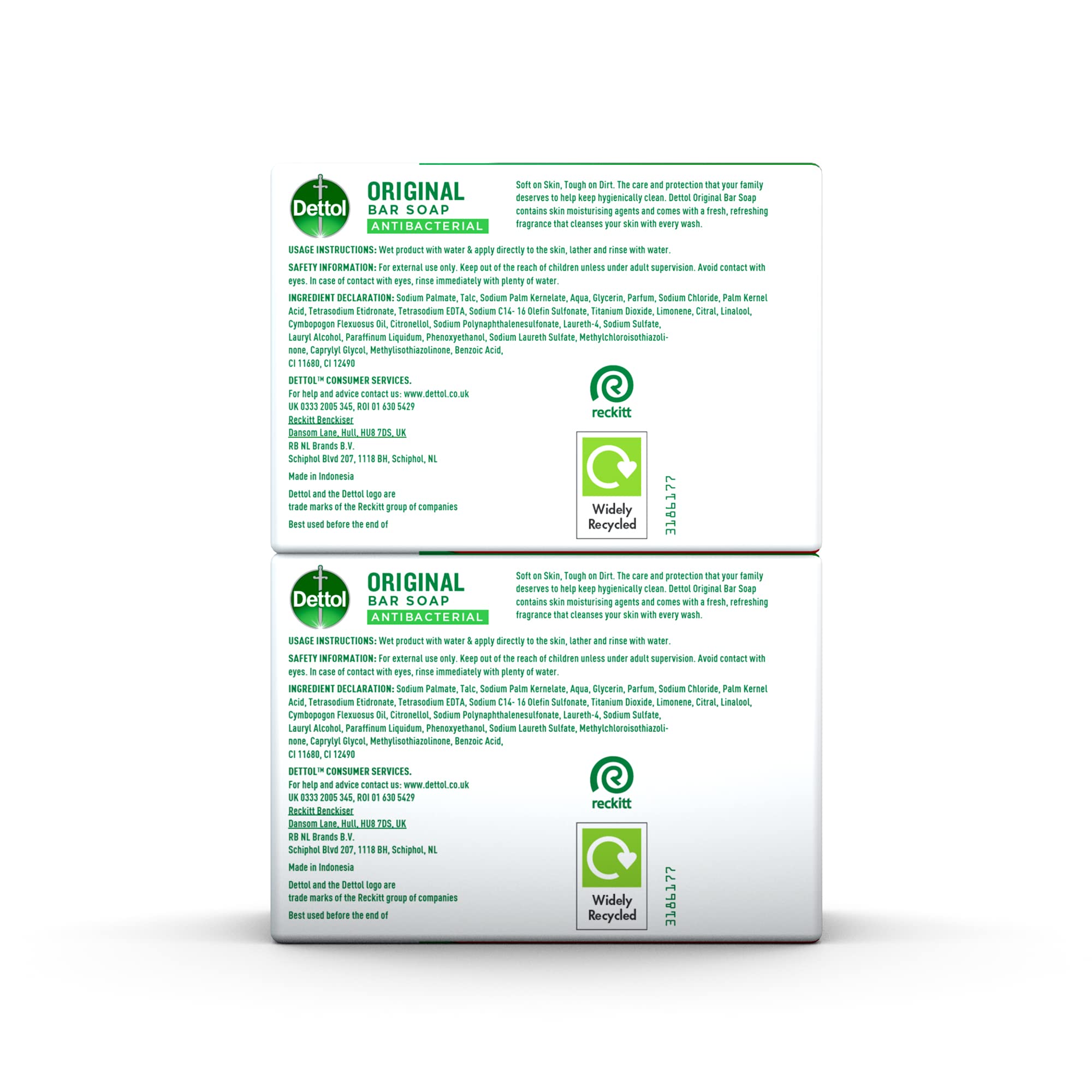 Buy now Dettol Anti Bacterial Original Soap 100g Twin Pack Dermatologically Tested at indiglob india