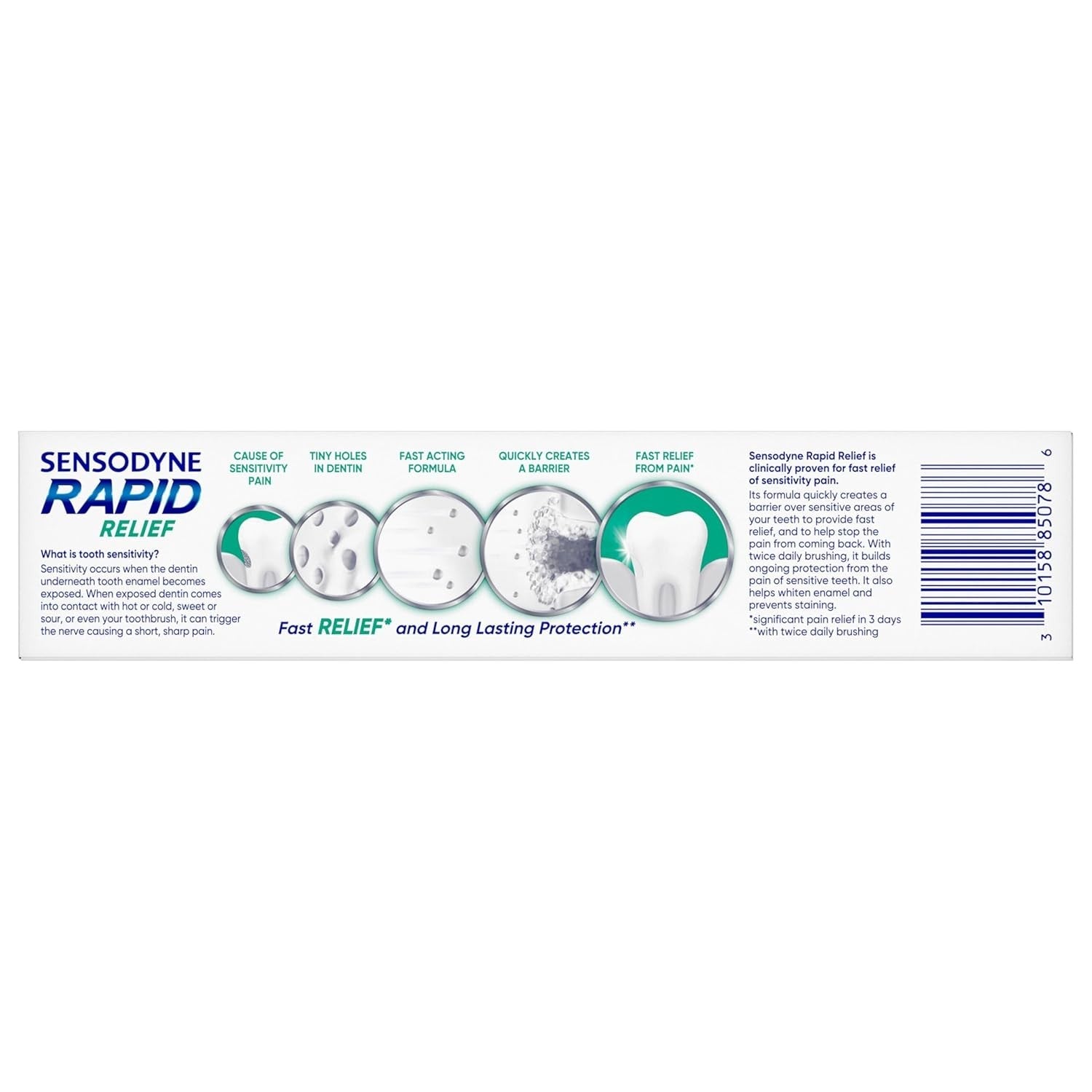 Buy now Sensodyne Rapid Relief Sensitive Toothpaste, Cavity Prevention and Sensitive Teeth Treatment - 3.4 Ounces at indiglob india