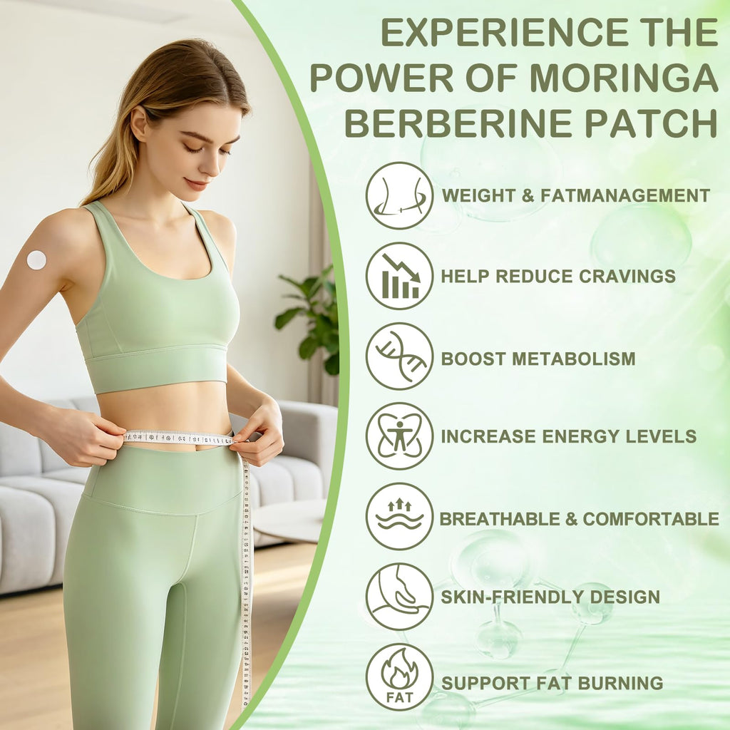GLPLUS-1 Patches,Berberine Patch, Moringa Microdarts Berberine +NAD Patches, 20-in-1 Nano Patch with L Glutamine, Chromium, Moringa,Pomegranate and Cinnamon for Men & Women - 60Pcs