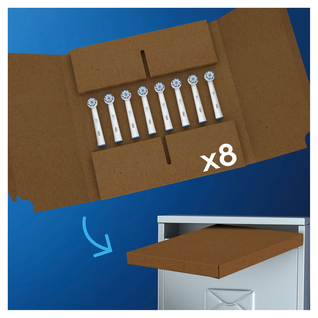 Buy now Braun Oral-B 4210201320180 Sensitive Clean Toothbrush Heads for Our Gentle Cleaning, in Letterbox Packaging Pack of 8 at indiglob india