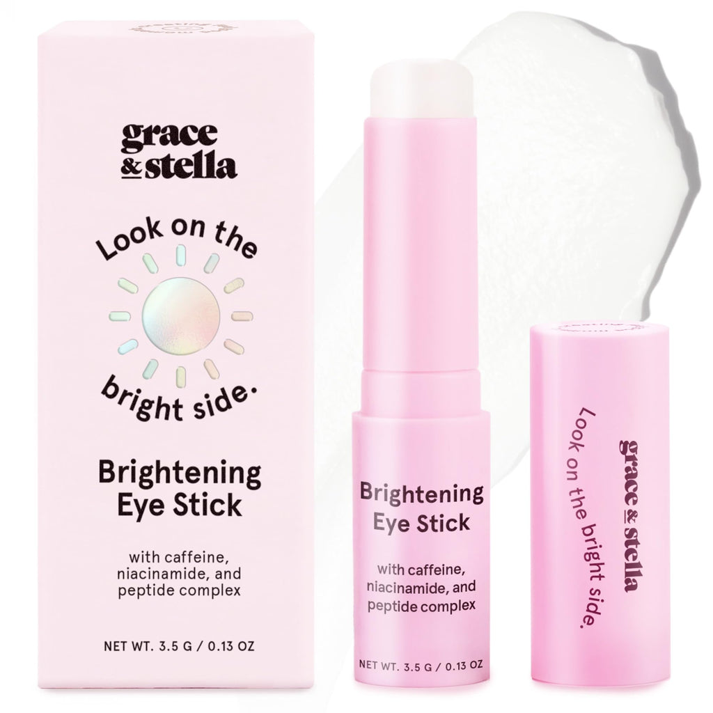 grace & stella Under Eye Brightener Balm Stick - Travel Size Toiletries | Retinol & Caffeine Eye Cream for Dark Circles, Puffiness, Wrinkles - Restore and Hydrate - Vegan Skincare (0.13oz / 3.5g)