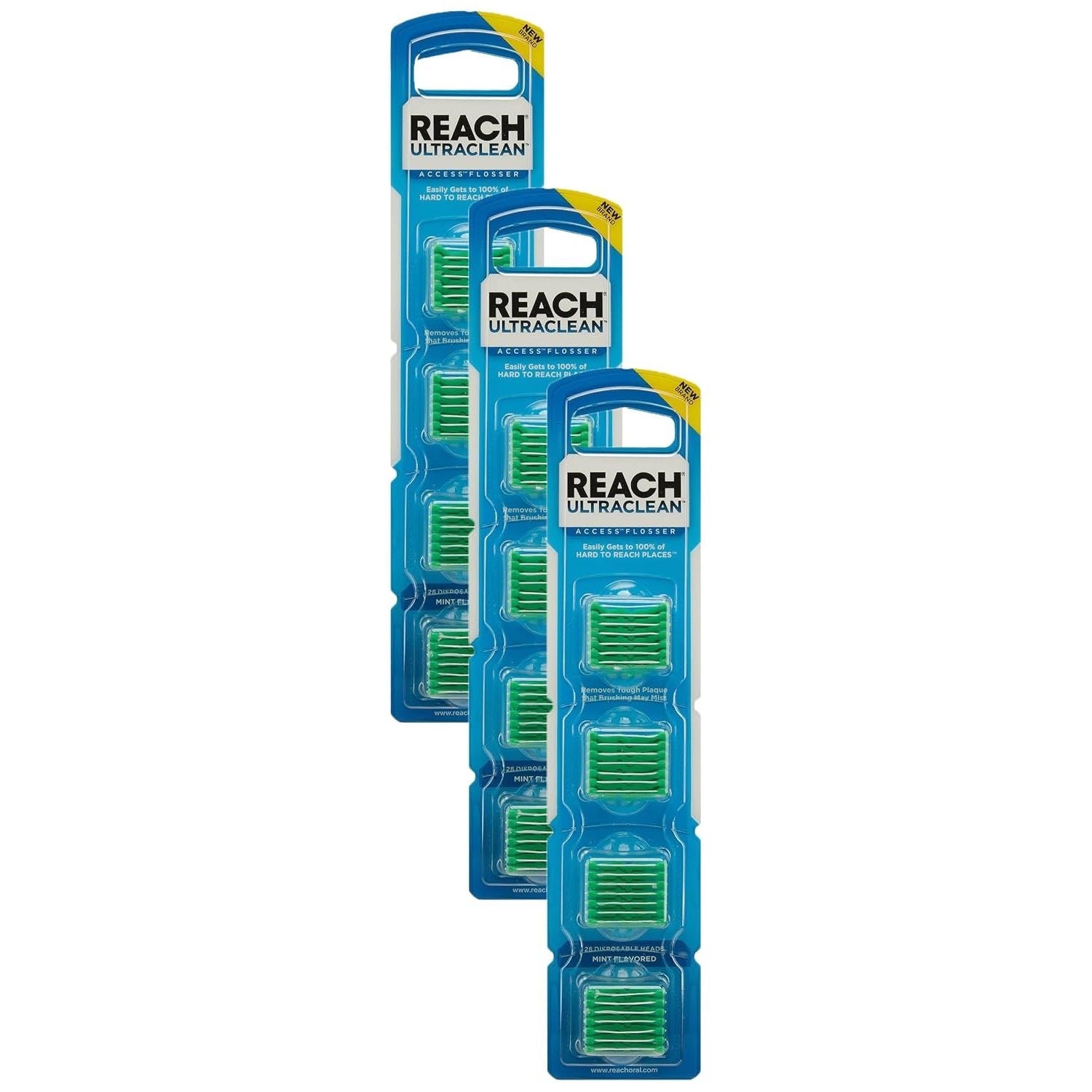 Buy now REACH Ultraclean Access Flosser Refill Heads, Mint, Plaque Remover for Teeth, Shred Resistant, for Hard to Reach Areas, Oral Care, PFAS Free, for Adults & Kids, 1 Pack, 28 Count 28 Count (Pack of 3) Mint at indiglob india