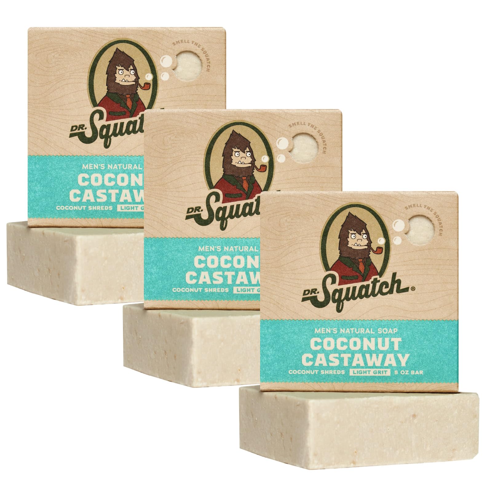 Buy now Dr. Squatch Natural Menâ€™s Bar Soap - Cold Process Body Soap Bar with Natural Oils - Gifts for Men - Pine Tar (5 oz, 3-Pack) Coconut Castaway at indiglob india