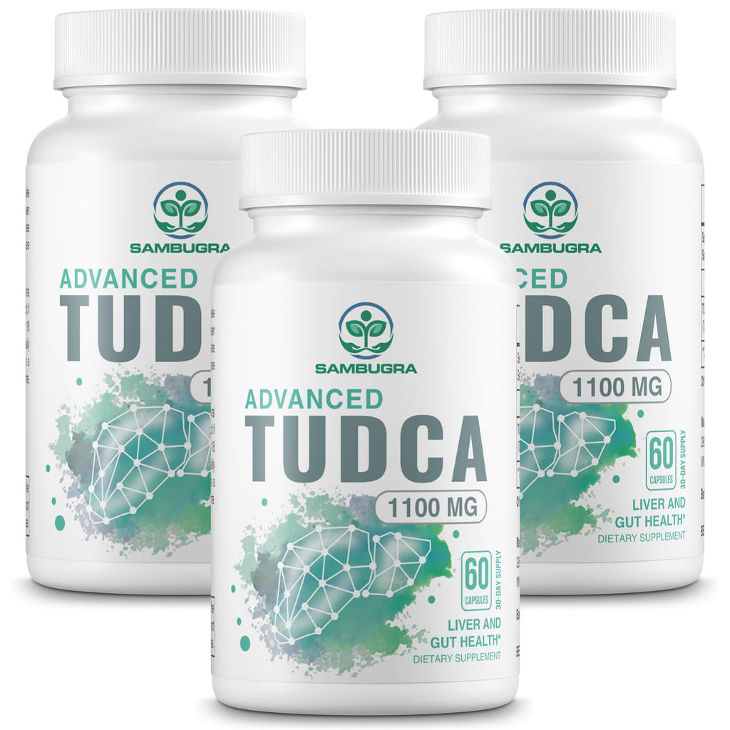 Sambugra TUDCA Liver Supplements 1100mg, 3rd Party Tested Ultra Strength Bile Salt TUDCA Supplement, Liver Support for Detox Cleanse and Repair, 120 Capsules