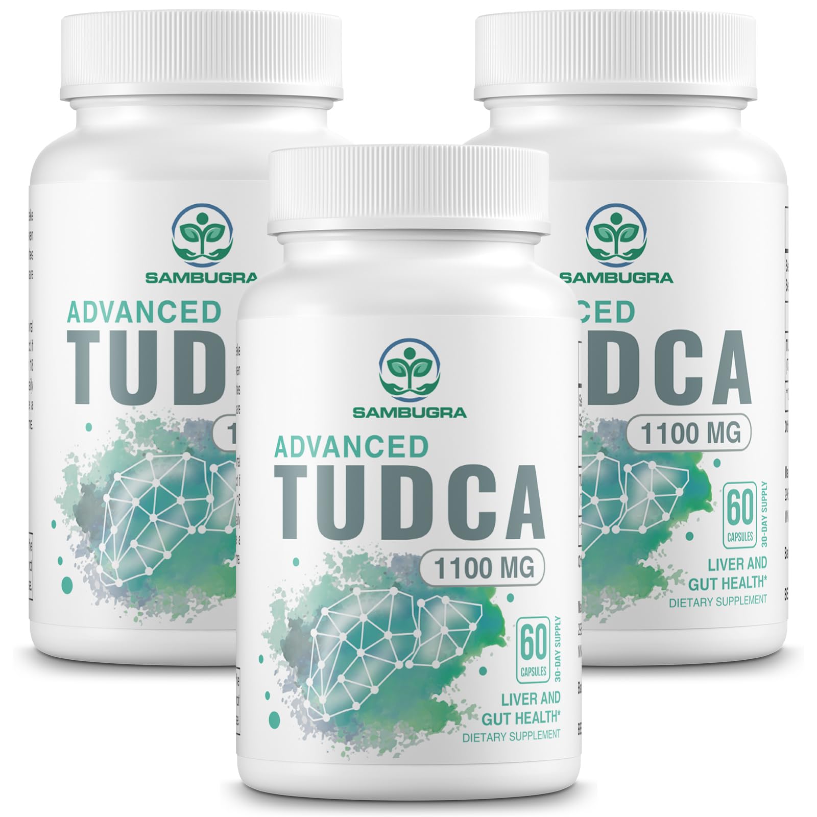 Sambugra TUDCA Liver Supplements 1100mg, 3rd Party Tested Ultra Strength Bile Salt TUDCA Supplement, Liver Support for Detox Cleanse and Repair, 120 Capsules