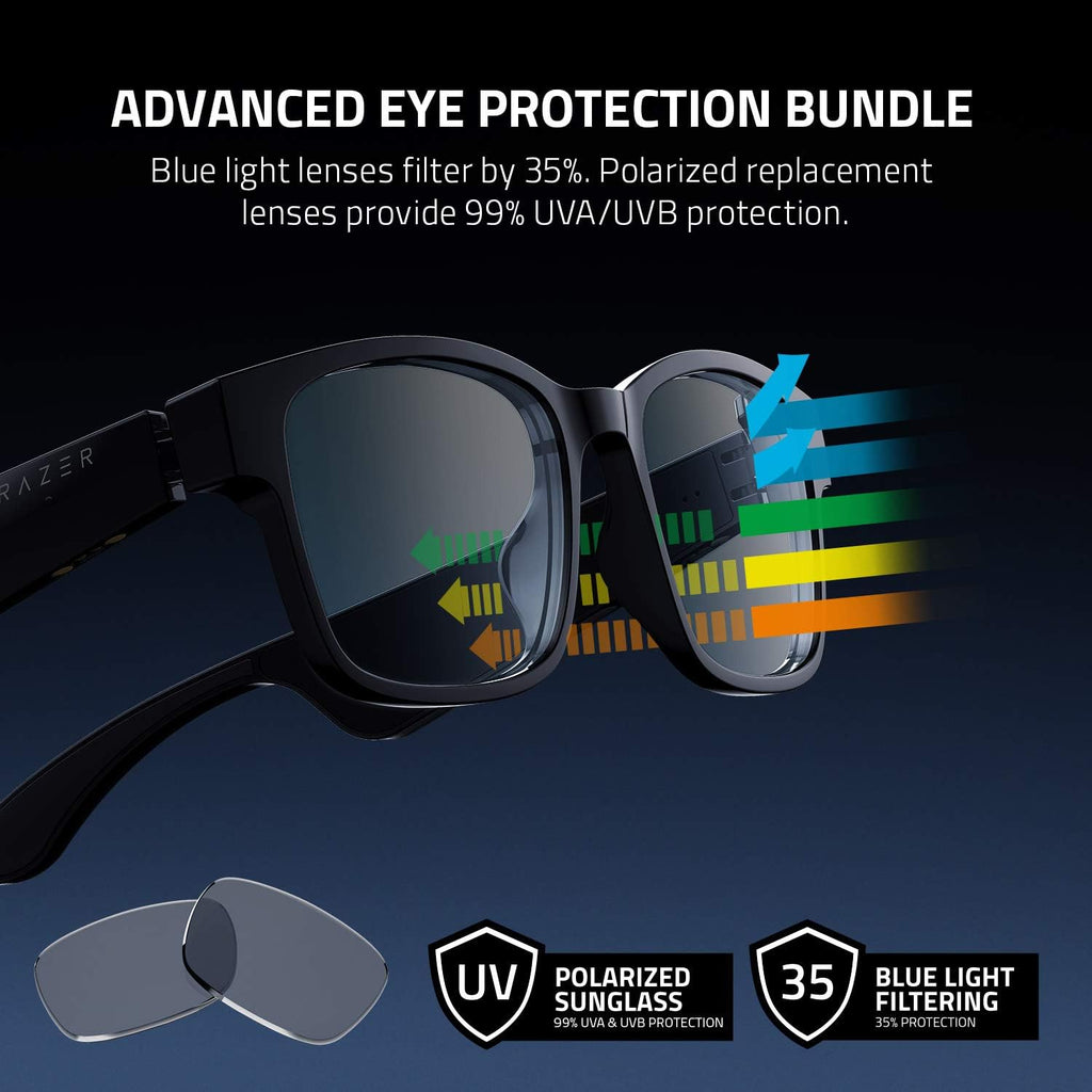 Buy now Razer Anzu Smart Glasses w/ Blue Light Filtering & Polarized Lenses, Large at indiglob india