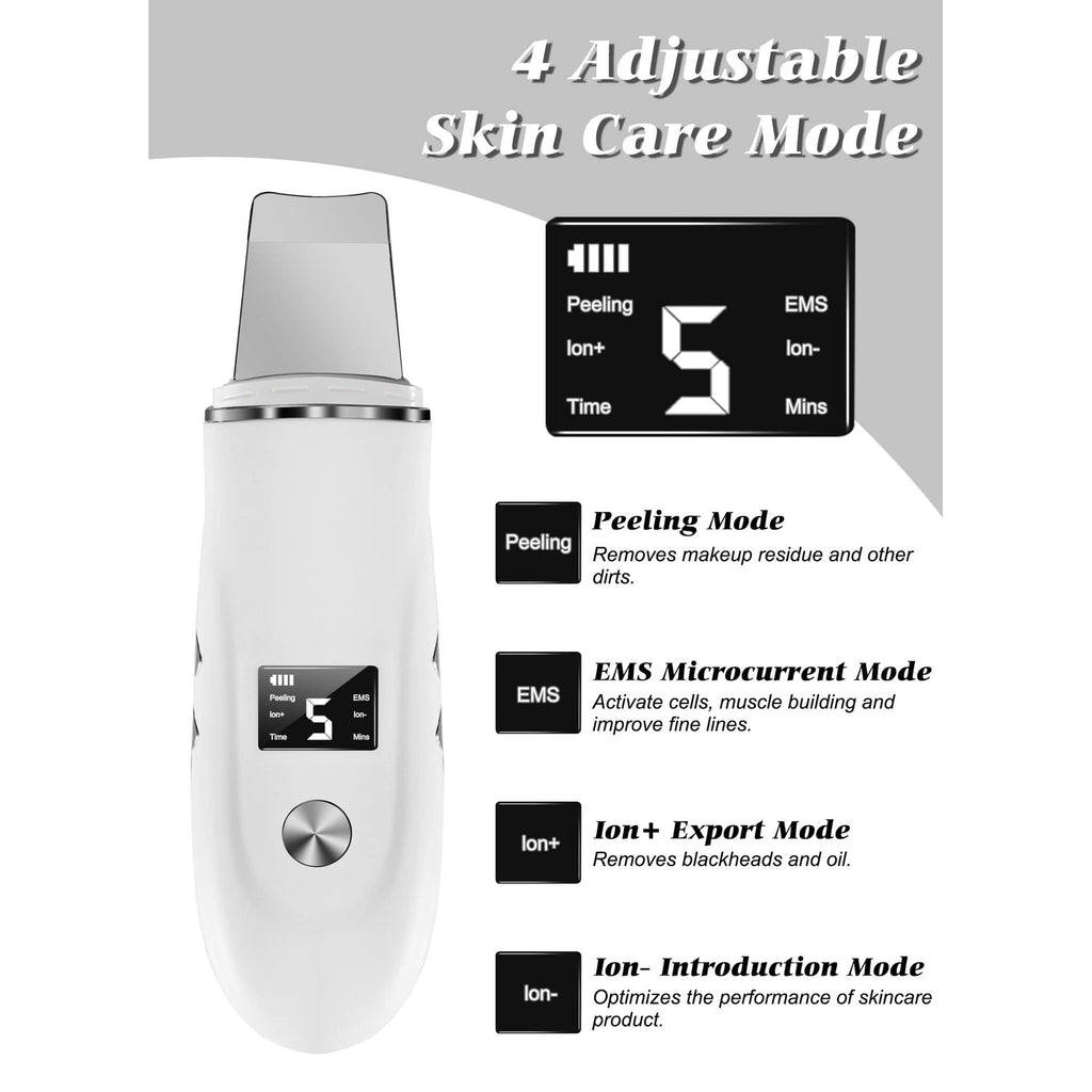 Skin Scrubber Face Spatula, 4 in 1 Blackhead Remover Tool for Pore Cleaner, Skin Scrubber Face Spatula for Facial Deep Cleansing with USB Charger