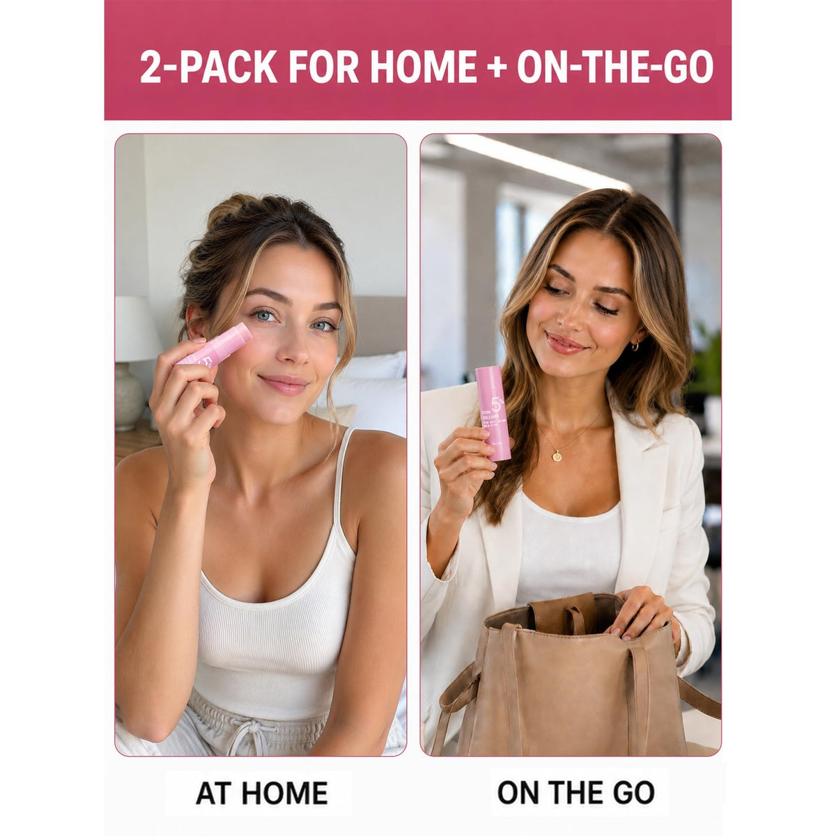 2-Pack PDRN Pink Collagen Volume Multi Balm, Volufiline Stick