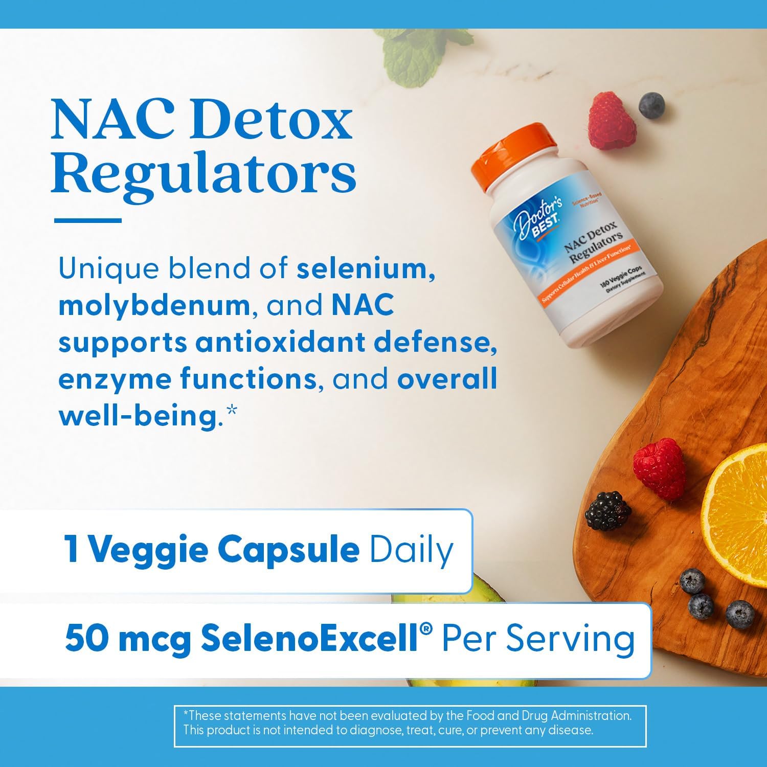 Buy now Doctor's Best Nac Detox Regulators with seleno excell, Non-GMO, Vegetarian, Gluten&Soy Free, 180 Veggie Caps, 180Count at indiglob india