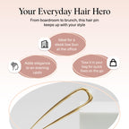 Buy now Kitsch French Hair Pins for Women â€“ Elegant & Durable Metal Hair Fork for Updos, Chignon, Bun & Twist Hairstyles, Secure Hold All Day, Comfortable Fit | Ideal Gifts for Women- Gold, 1pc at indiglob india