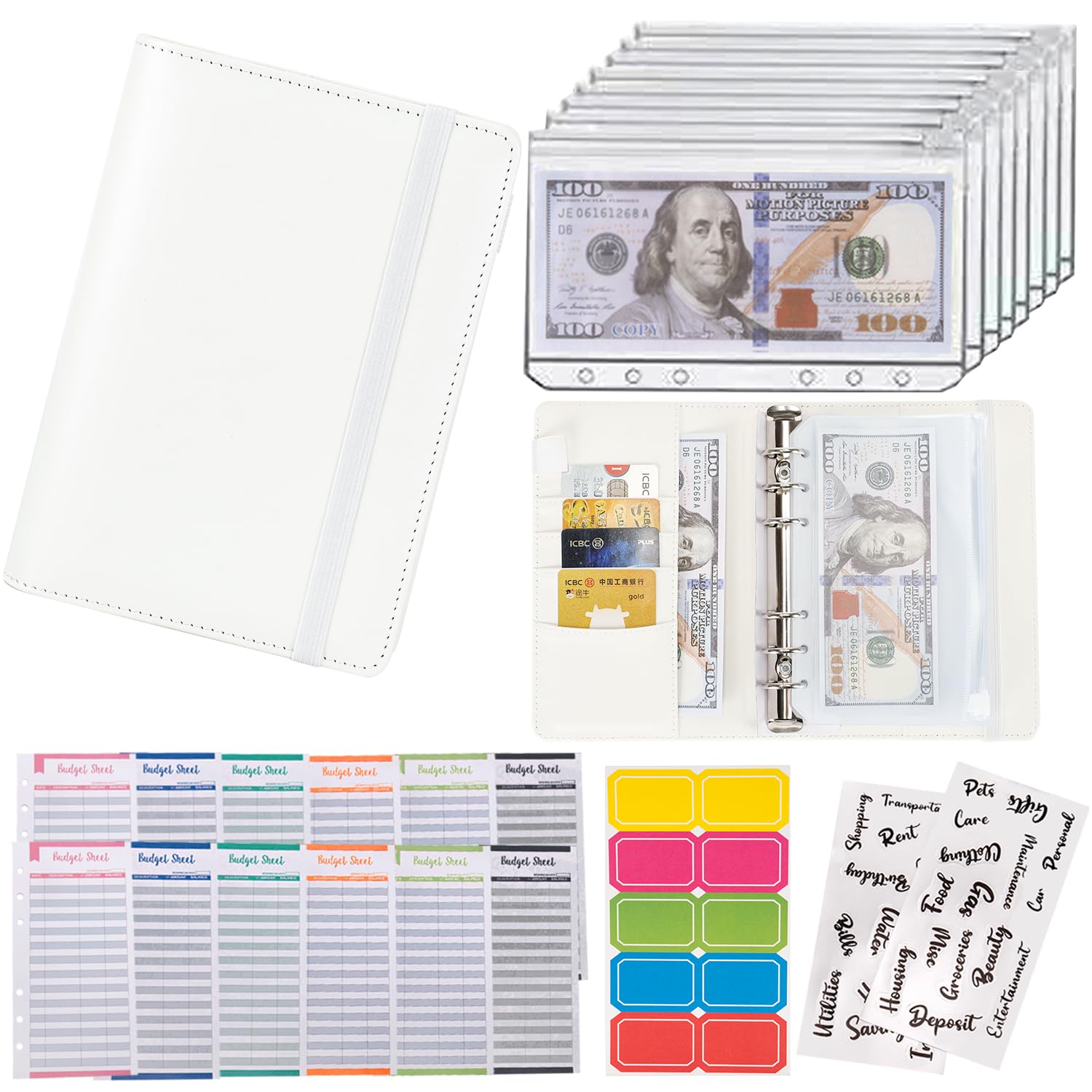 Buy now NICOOTHBudget Binder Cash Envelopes A6 Money Saving Binder with Zipper envelopes (Purple) A6white at indiglob india