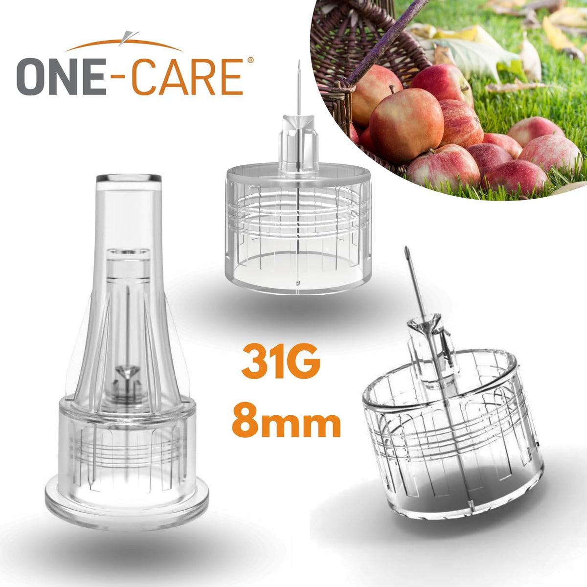 ONE-CARE Pen Tips, 31G x 8mm, Ultra-Fine, Twist-On Design, 100 Count