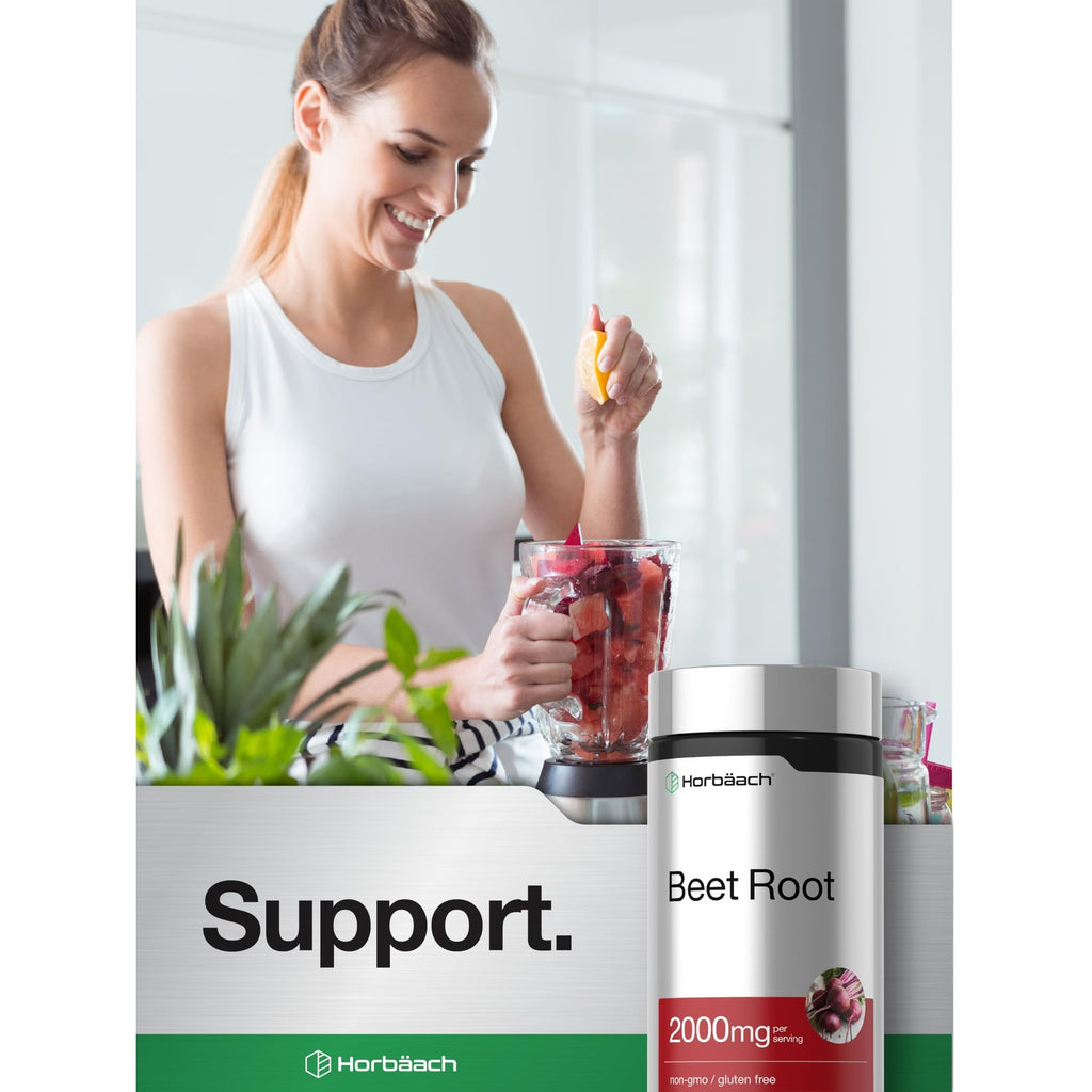 Horbäach Beet Root Powder Capsules | 220 Pills | Herbal Extract | Non-GMO, Gluten Free Supplement