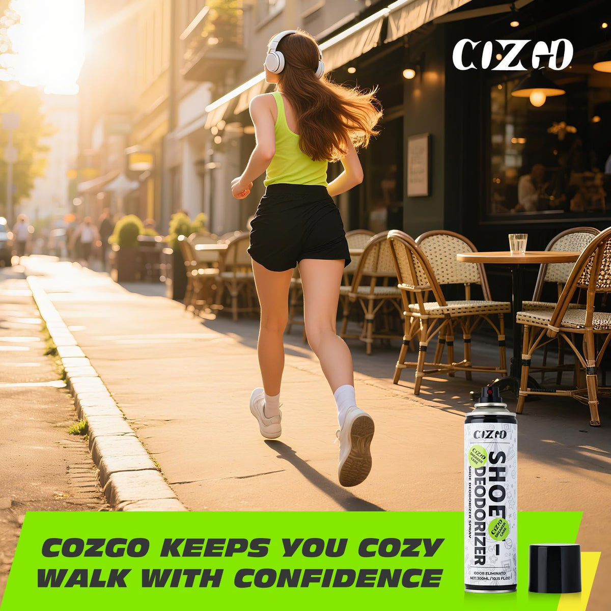 COZGO Shoe Deodorizer Spray, Shoe Refresher, Shoe Odor Smell Eliminator, 300ml (10oz) Long-Lasting Quick-Drying Formula Shoe Spray for Smelly Shoes, Sneakers, Gym Bag, Work Boots