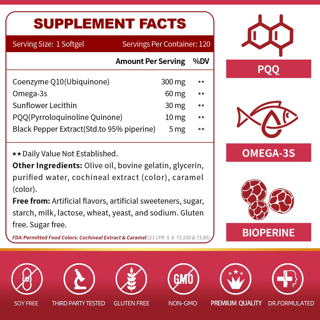 ZEBORA CoQ10 300mg Softgels, 120 Servings