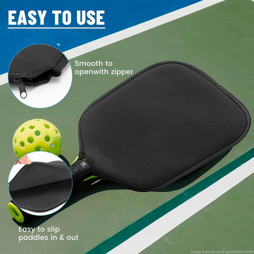 2 Pcs Pickleball Paddle Covers, Universal Case Size Racket Sleeve Paddle Storage Bag Compatible with Most USAPA Standard and Elongated Pickball Paddles