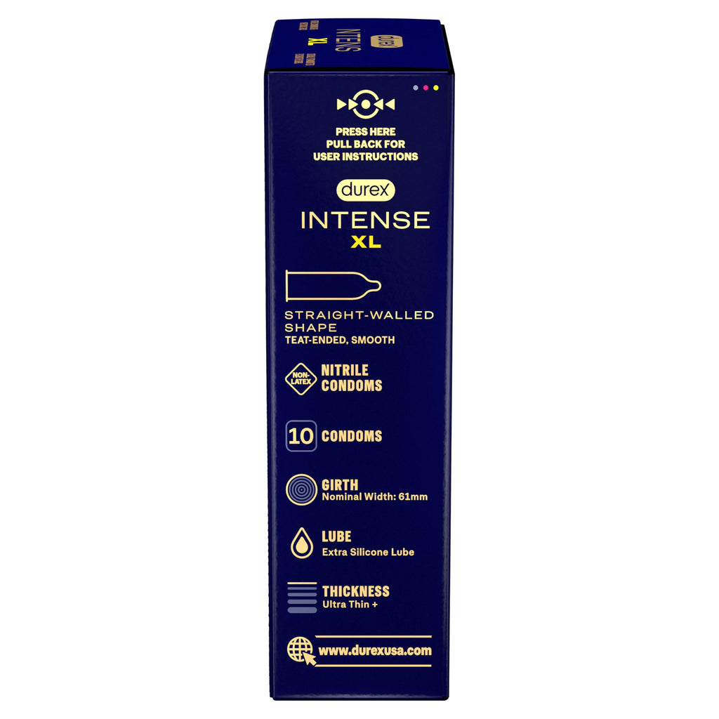 Durex Intense XL Non Latex Condoms, Thin Latex-Free Condoms, Large, 10ct