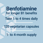 Life Extension Mega Benfotiamine, 250 mg, 120 Capsules | Fat-Soluble Thiamine, Ultra-Bioavailable Vitamin B1, Gluten-Free, Non-GMO & Vegetarian