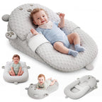 Baby Lounger Pillow, Nursing Pillow & Tummy Time Mat with Washable Cover