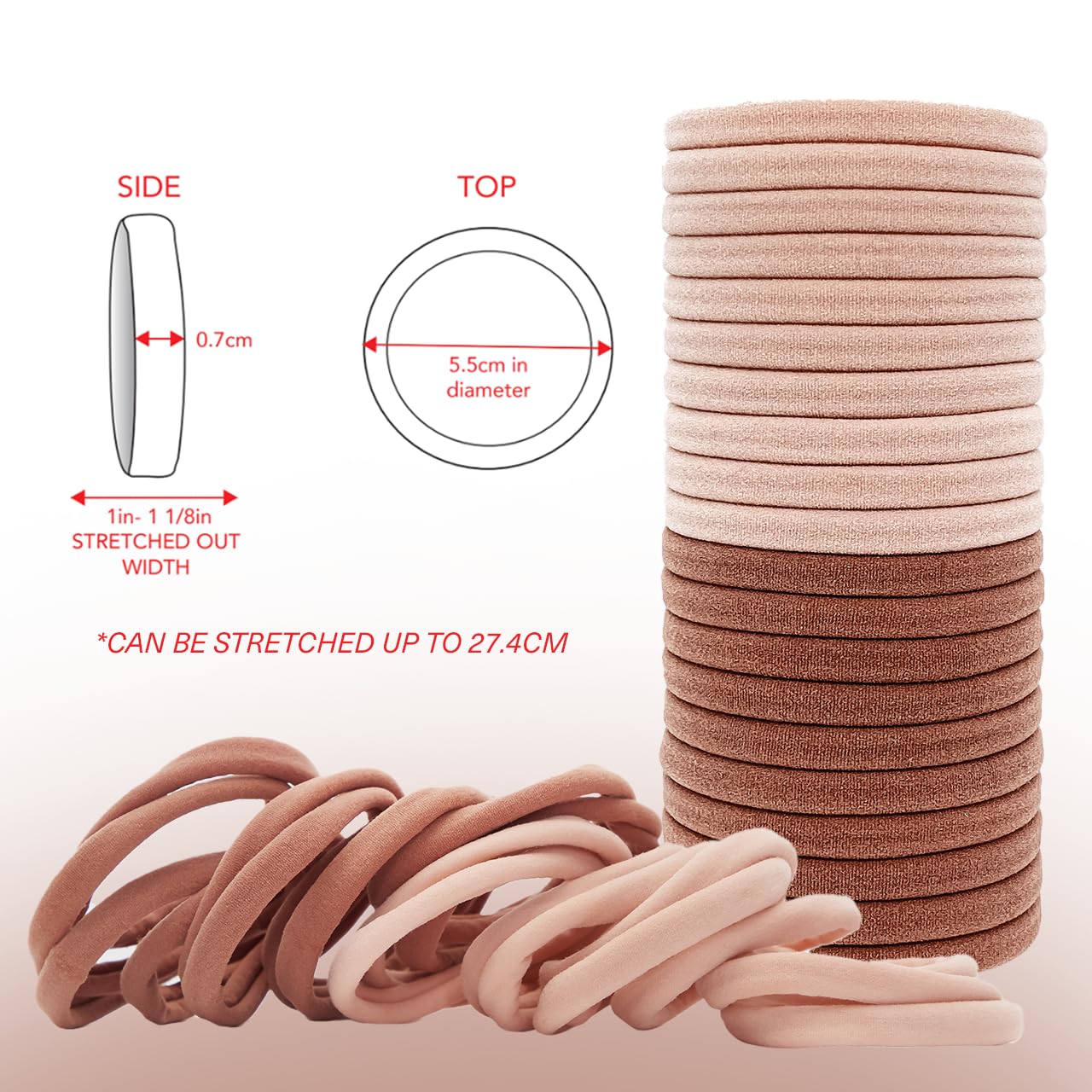Buy now Kitsch Black Hair Ties No Damage - Strong, Stretchy Hair Bands | Soft Nylon Ponytail Holders, Snag-Free Rubber Bands, Perfect for Updos & Braids | Ideal Gifts for Women - Black, 6pcs at indiglob india