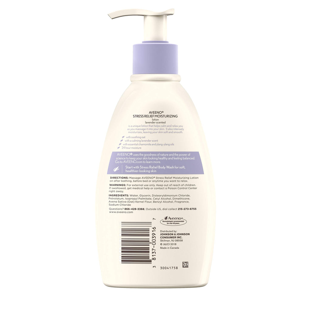 Aveeno Stress Relief Moisturizing Lotion, 12 Fl. Oz (Pack of 4)