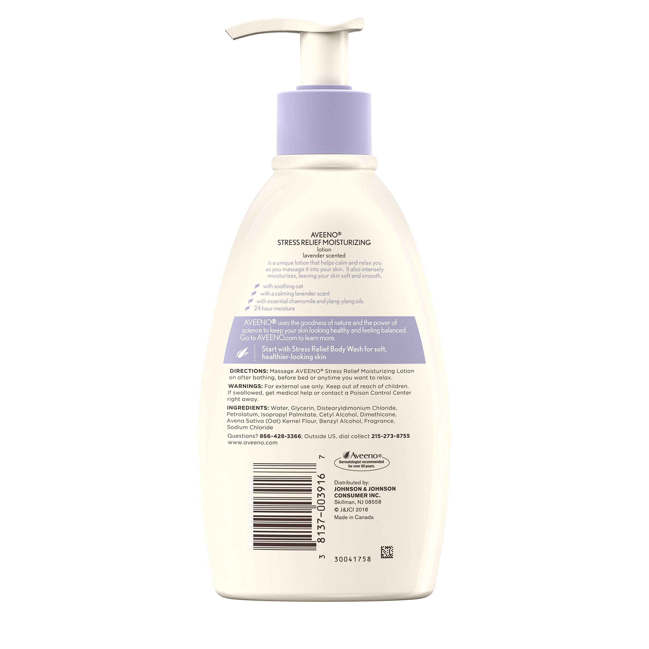 Aveeno Stress Relief Moisturizing Lotion, 12 Fl. Oz (Pack of 4)