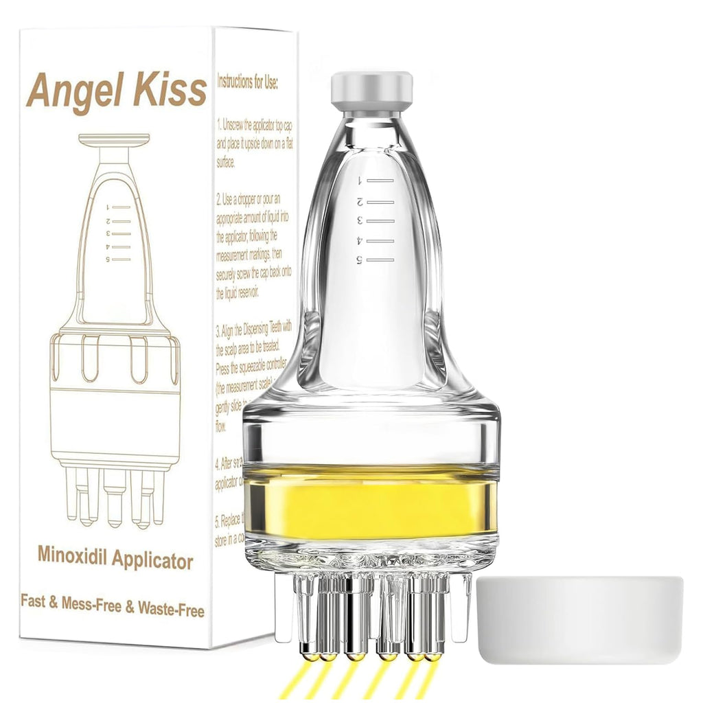 Angel Kiss Minoxidil Applicator, Hair Oil Applicator, Scalp Applicator Tool | Oil Dispenser for Hair: Fast Efficient Delivery to Hair Roots, Messy-Free, Waste-Free, Scalp Massage Compact Minoxidil Bottle