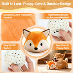 Interactive Fox Puppy Toy for Boredom Relief - Automatic Self-Moving, Bouncing & Vibrating with Sound for Entertainment & Play | Rechargeable & Chew-Resistant for All Breed Sizes