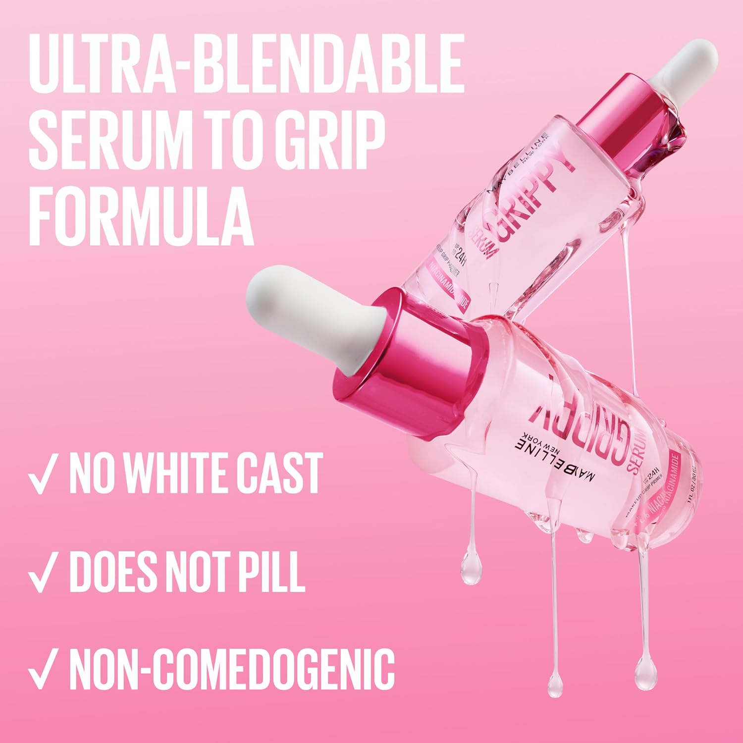 Buy now Maybelline Grippy Serum Primer, Hydrating Makeup Primer with 2% Niacinamide For Up To 24HR Make Up Wear, Clear, 1 Count at indiglob india