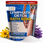 Bruizex Arnica Montana Bath Salts, Epsom Salt Bath Soak with Magnesium, 1lb | Infused with six essential oils; for lymphatic drainage, body detox, foot soaks and post-surgery swelling