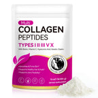 Multi Collagen Peptides Powder,Type I, II, III, V, X,with Biotin,Vitamin C,Hyaluronic Acid,Supports Healthy Joint, Hair, Skin & Nail Support,Grass-Fed, Non-GMO,16oz