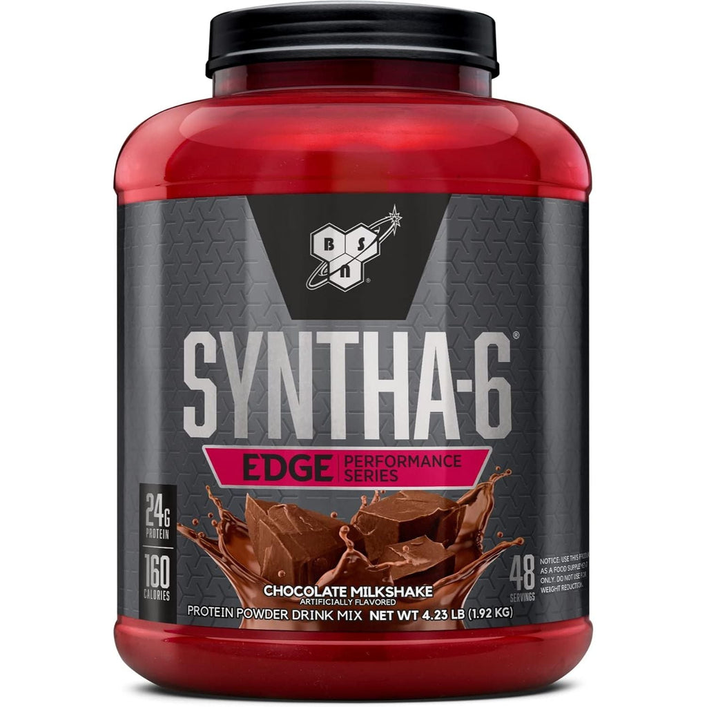 Buy now BSN SYNTHA-6 EDGE Protein Powder, with Hydrolyzed Whey, Micellar Casein, Milk Protein Isolate, Low Sugar, 24g Protein, Chocolate Milkshake, 48 Servings at indiglob india