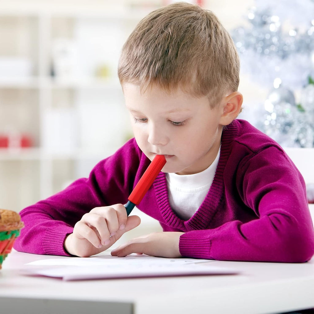 Buy now Eersida 6 Pieces Sensory Chew Pencil Toppers Set Chewable Pencil Toppers Chew Toys for Sensory Kids Boys and Girls, Oral Motor Needs(Red, Blue, Green) at indiglob india