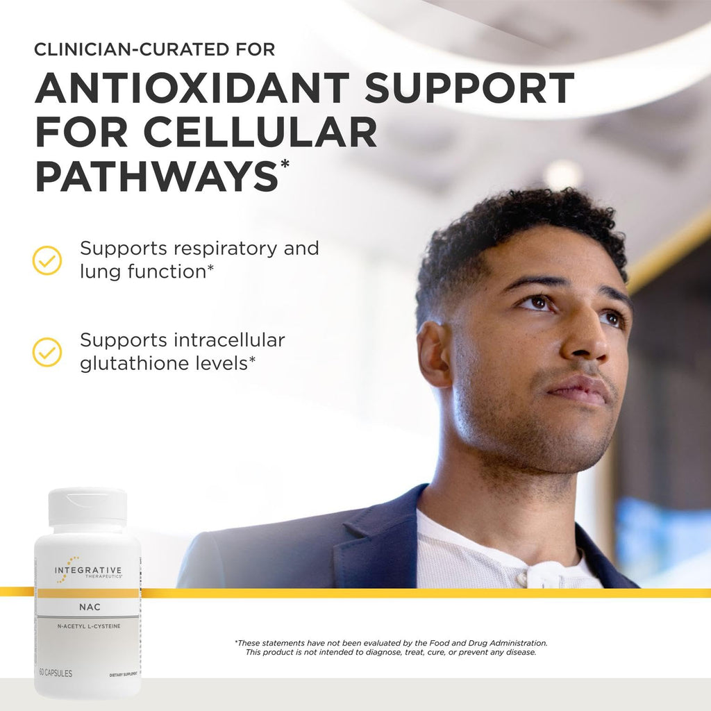 Integrative Therapeutics NAC - Antioxidant Support Supplement* - Support for Respiratory & Lung Function* - Gluten-Free & Dairy-Free - 60 Capsules (60 Servings)