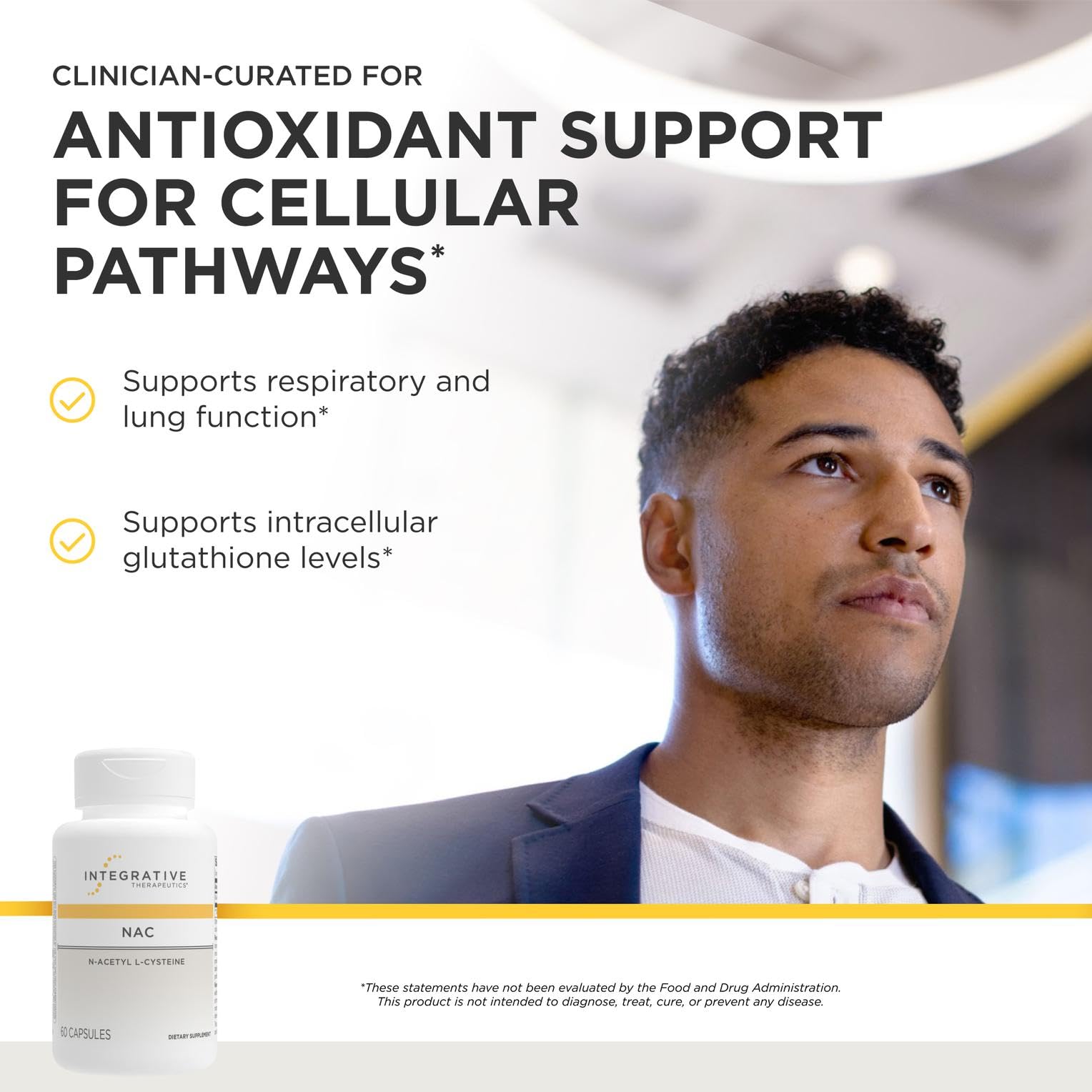Integrative Therapeutics NAC - Antioxidant Support Supplement* - Support for Respiratory & Lung Function* - Gluten-Free & Dairy-Free - 60 Capsules (60 Servings)