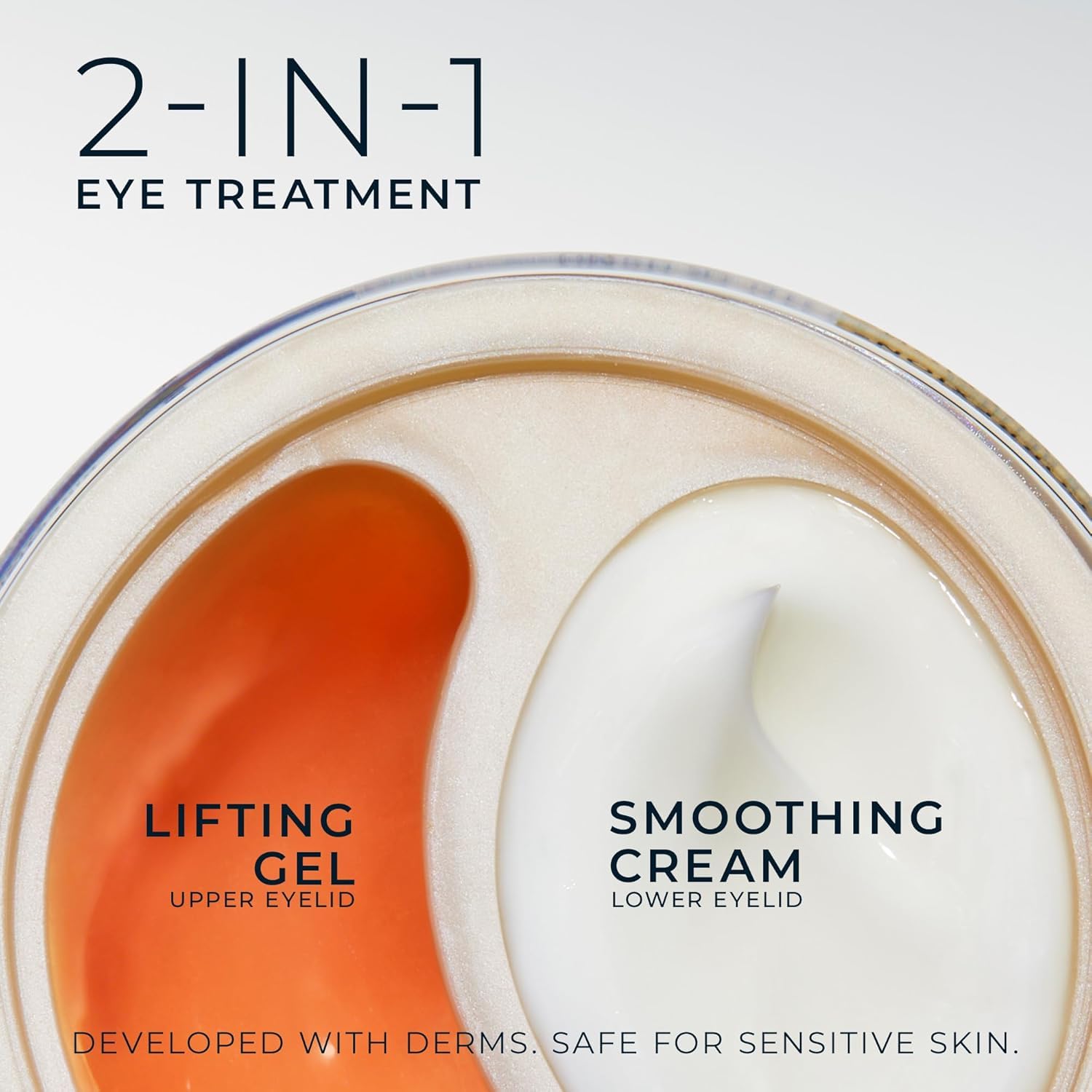 RoC Derm Correxion Dual Eye Cream, Retinol + Peptides for Puffy Eyes 0.68oz | 2 in 1 Eye Treatment developed with dermatologists. Lift upper eye with lifting gel and smooth lower eye with smoothing cream
