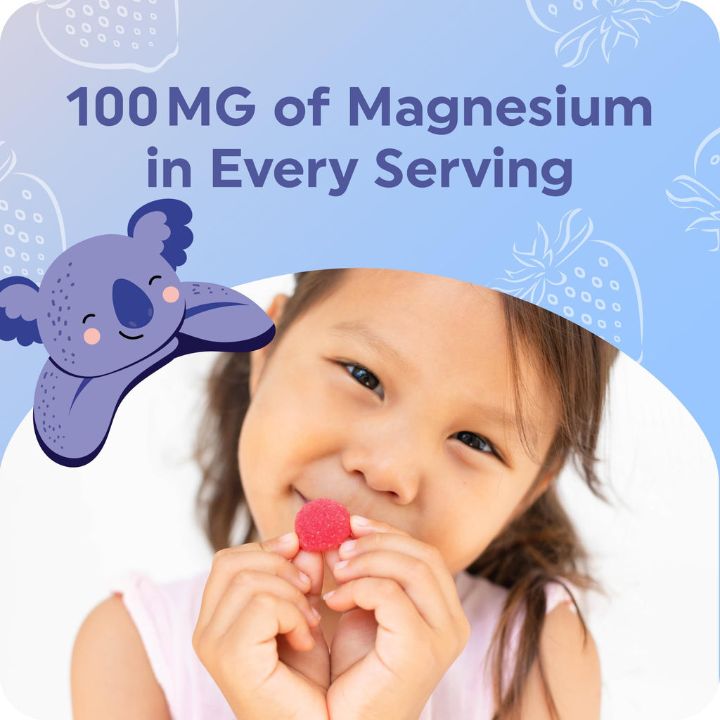 Magnesium Calming Gummies for Children, Strawberry, Relaxation Support
